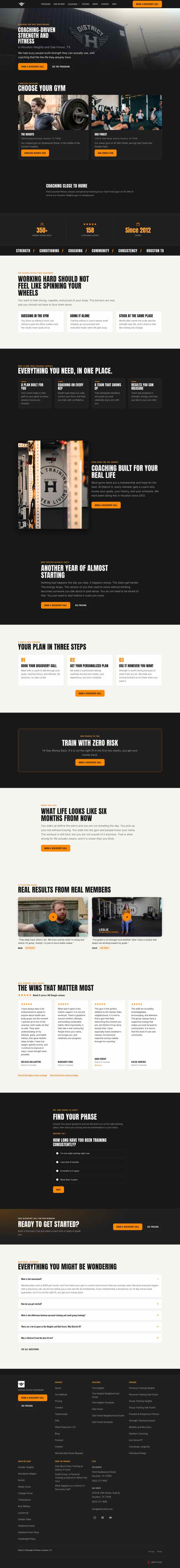Saved desktop capture of the District H website